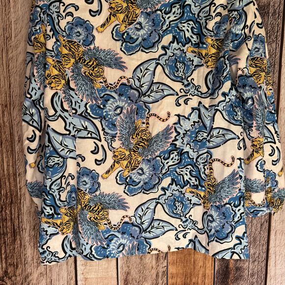 Las Sureñas Blazer Flying Tiger Floral Linen Cotton Small NWT Artwear Artistic - Picture 6 of 10